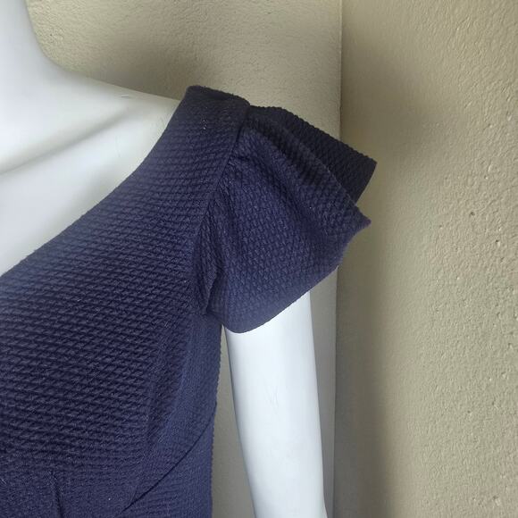 Rebecca Taylor Tiered Off Shoulder Mini Flounce Dress - Navy Blue - Size 2 - NWT - Picture 10 of 12